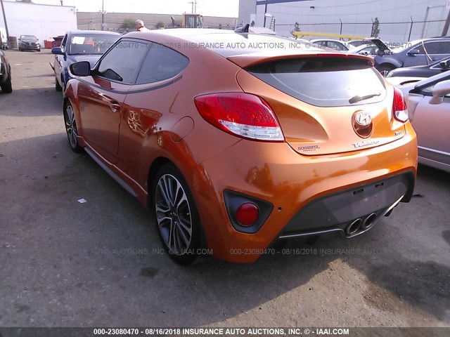 KMHTC6AE9GU265077 - 2016 HYUNDAI VELOSTER TURBO ORANGE photo 3