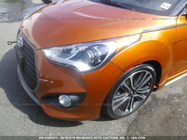 KMHTC6AE9GU265077 - 2016 HYUNDAI VELOSTER TURBO ORANGE photo 6