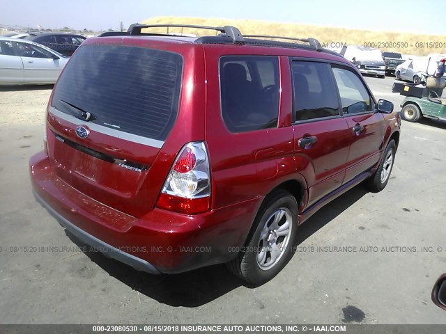 JF1SG63636H719931 - 2006 SUBARU FORESTER 2.5X RED photo 4