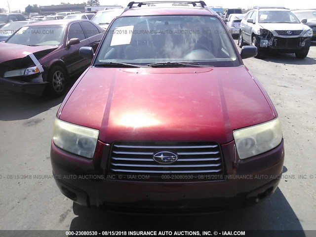JF1SG63636H719931 - 2006 SUBARU FORESTER 2.5X RED photo 6