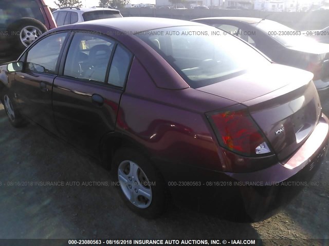 1G8AF52F04Z152728 - 2004 SATURN ION LEVEL 1 RED photo 3