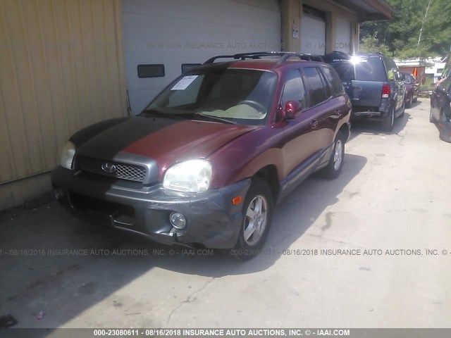 KM8SC13D24U854132 - 2004 HYUNDAI SANTA FE GLS/LX RED photo 2