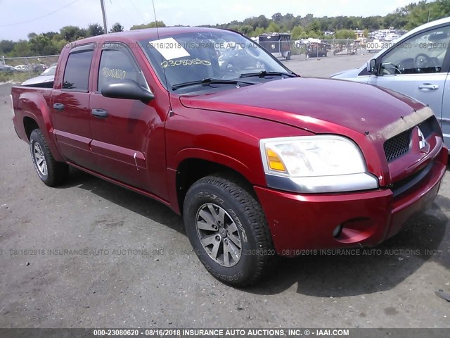 1Z7HC28K68S588342 - 2008 MITSUBISHI RAIDER LS RED photo 1