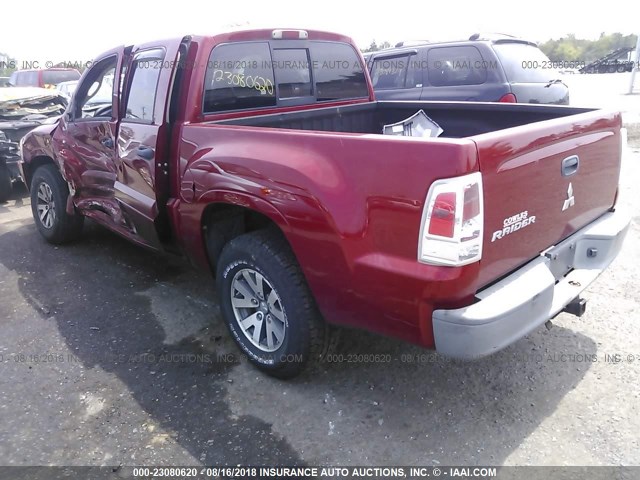 1Z7HC28K68S588342 - 2008 MITSUBISHI RAIDER LS RED photo 3