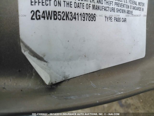 2G4WB52K341197896 - 2004 BUICK REGAL LS GOLD photo 9