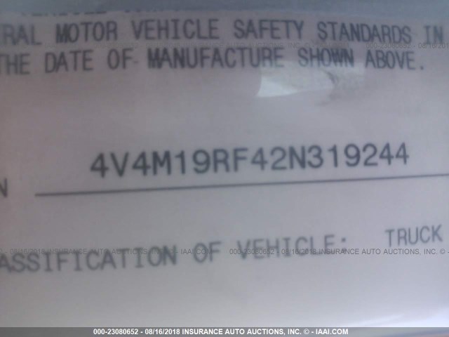 4V4M19RF42N319244 - 2002 VOLVO VNM M ORANGE photo 10