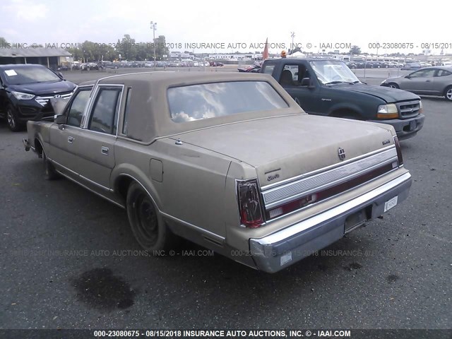 1LNBM81F5KY671226 - 1989 LINCOLN TOWN CAR TAN photo 3