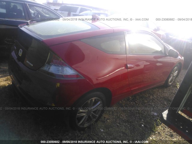 JHMZF1C49DS001943 - 2013 HONDA CR-Z RED photo 4