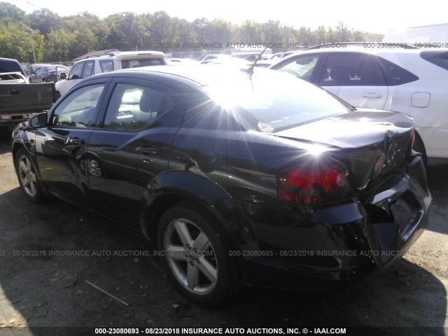 1C3CDZCB4CN312255 - 2012 DODGE AVENGER SXT BLACK photo 3