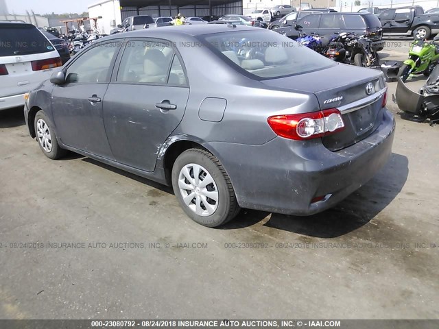 2T1BU4EE4BC613305 - 2011 TOYOTA COROLLA S/LE GRAY photo 3