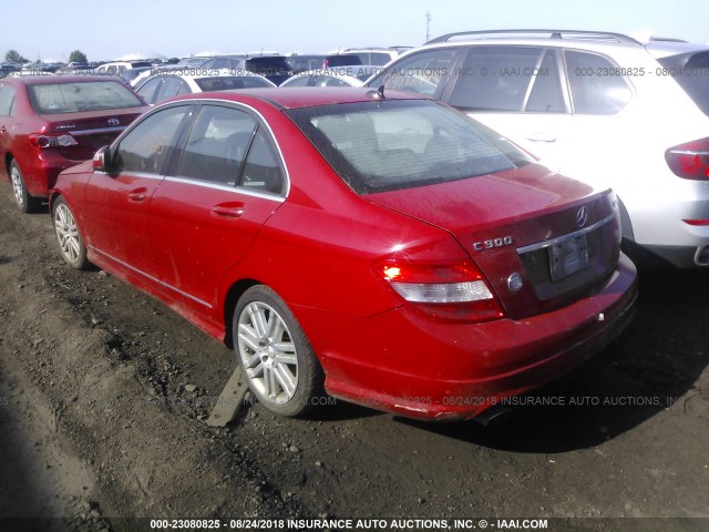 WDDGF81X39F249030 - 2009 MERCEDES-BENZ C 300 4MATIC RED photo 3