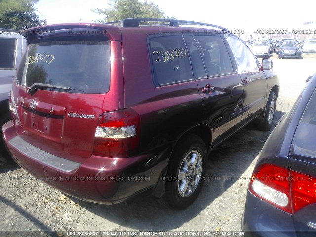 JTEEP21A470191433 - 2007 TOYOTA HIGHLANDER SPORT/LIMITED RED photo 4