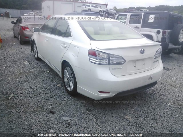 JTHBB1BA5A2015712 - 2010 LEXUS HS 250H WHITE photo 3