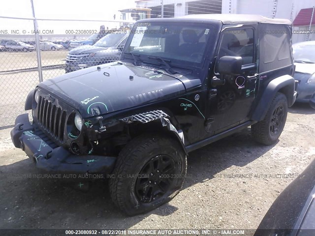 1C4AJWAG7EL304741 - 2014 JEEP WRANGLER SPORT BLACK photo 2