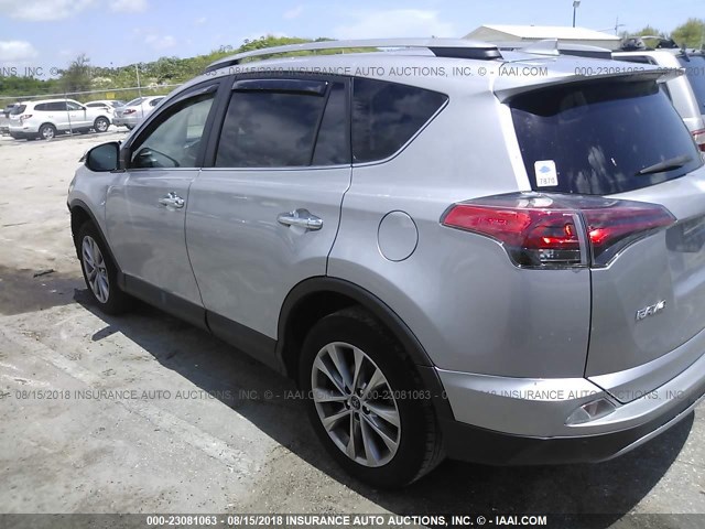 2T3YFREV7HW357306 - 2017 TOYOTA RAV4 LIMITED/PLATINUM GRAY photo 3