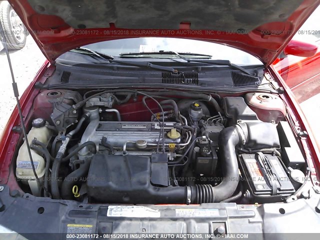 1G1JH12F327278415 - 2002 CHEVROLET CAVALIER LS SPORT RED photo 10