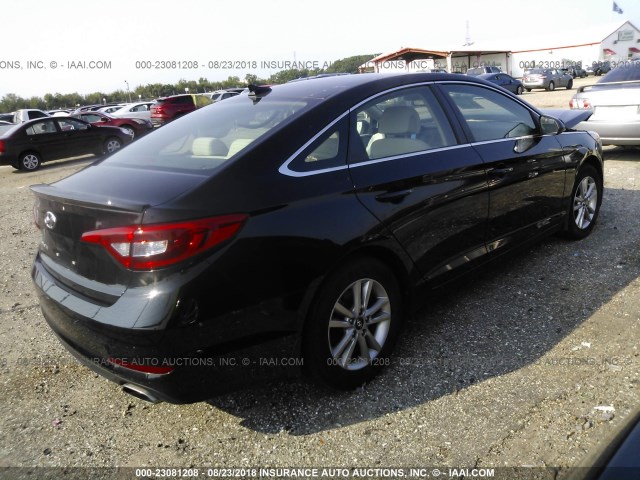 5NPE24AF3FH163957 - 2015 HYUNDAI SONATA SE BLACK photo 4