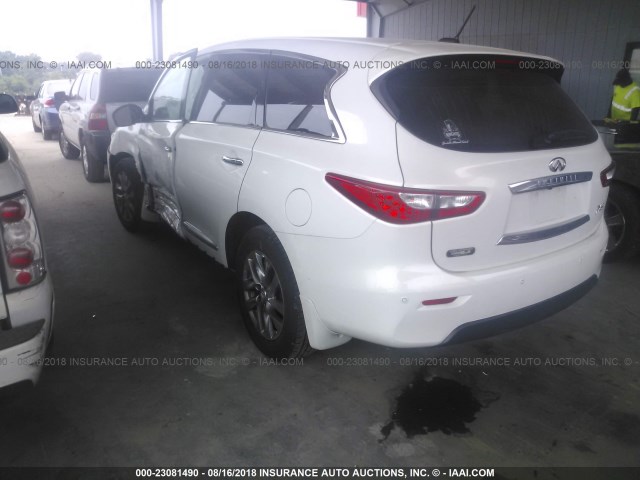 5N1AL0MNXDC337809 - 2013 INFINITI JX35 WHITE photo 3