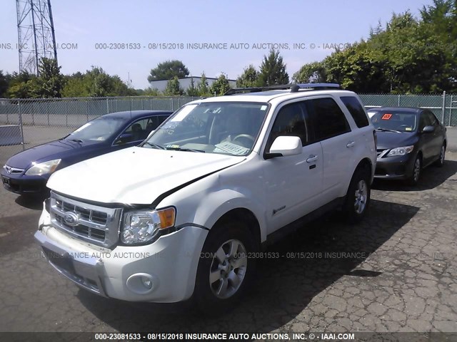 1FMCU5K38AKD40634 - 2010 FORD ESCAPE HYBRID WHITE photo 2