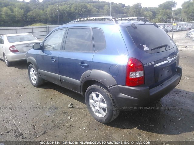 KM8JN72D75U097188 - 2005 HYUNDAI TUCSON GLS/LX BLUE photo 3