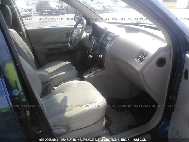 KM8JN72D75U097188 - 2005 HYUNDAI TUCSON GLS/LX BLUE photo 5