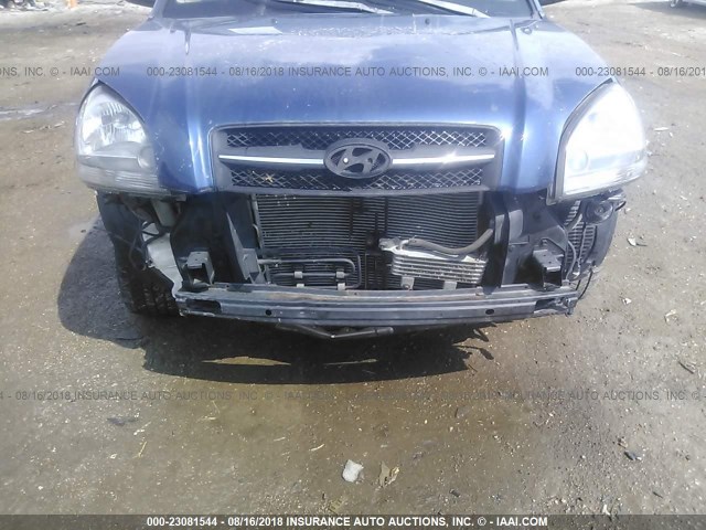 KM8JN72D75U097188 - 2005 HYUNDAI TUCSON GLS/LX BLUE photo 6