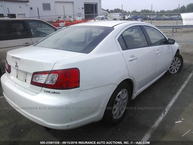 4A32B2FF6CE015651 - 2012 MITSUBISHI GALANT FE WHITE photo 4