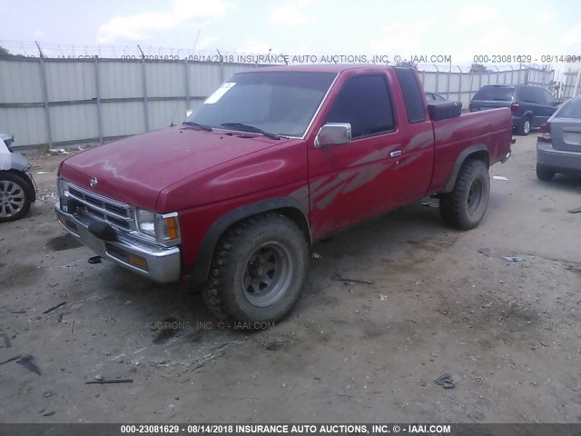 1N6SD16Y6SC442523 - 1995 NISSAN TRUCK KING CAB XE RED photo 2