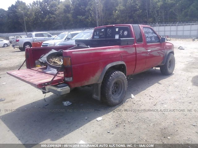 1N6SD16Y6SC442523 - 1995 NISSAN TRUCK KING CAB XE RED photo 4