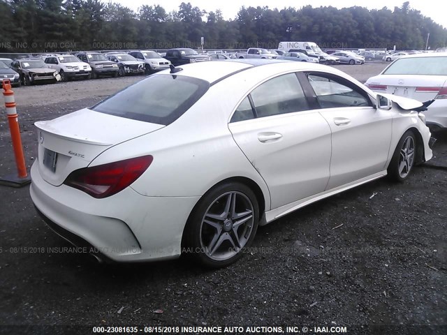 WDDSJ4GBXEN151724 - 2014 MERCEDES-BENZ CLA 250 4MATIC WHITE photo 4