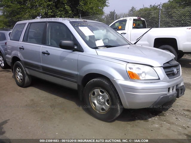 2HKYF18125H519243 - 2005 HONDA PILOT LX SILVER photo 1