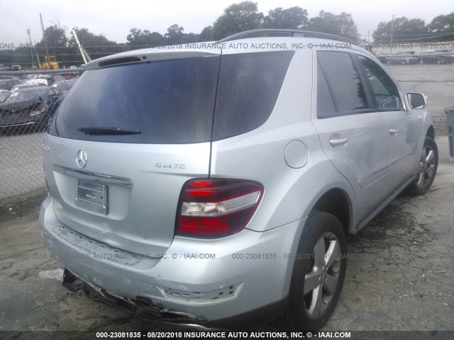 4JGBB86E09A467958 - 2009 MERCEDES-BENZ ML 350 SILVER photo 4