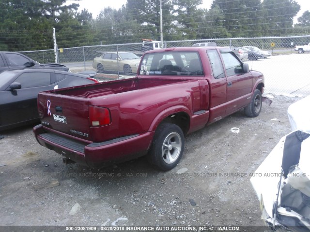1GCCS1947W8206672 - 1998 CHEVROLET S TRUCK S10 RED photo 4