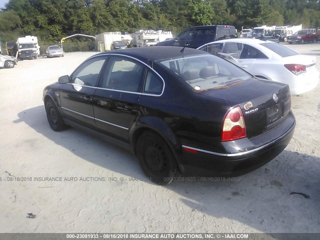 WVWPH63B73P114290 - 2003 VOLKSWAGEN PASSAT GLS BLACK photo 3