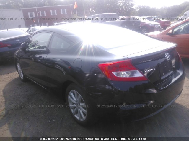 2HGFG3B04CH504928 - 2012 HONDA CIVIC EXL BLACK photo 3