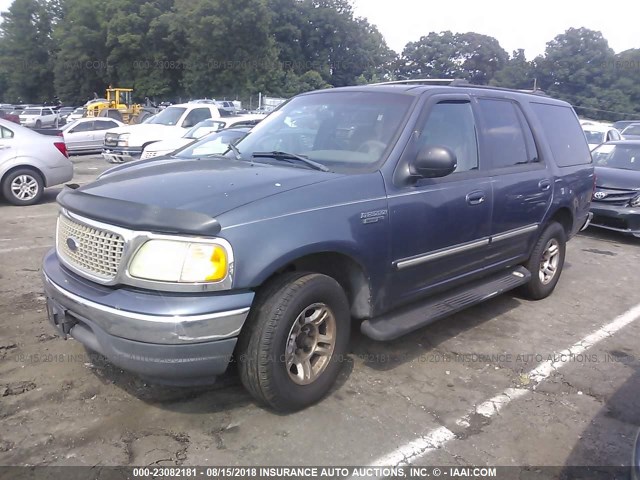 1FMRU15WX1LB06286 - 2001 FORD EXPEDITION XLT BLUE photo 2