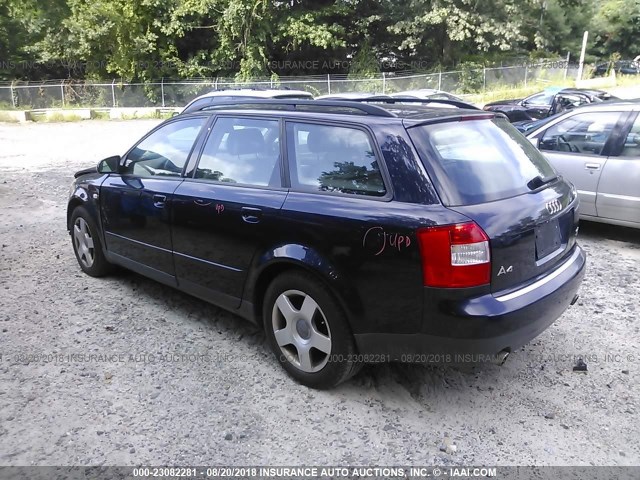 WAUVC68E32A249516 - 2002 AUDI A4 1.8T AVANT QUATTRO BLUE photo 3