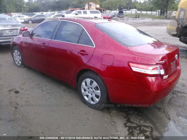 4T1BF3EK5AU048523 - 2010 TOYOTA CAMRY SE/LE/XLE RED photo 3