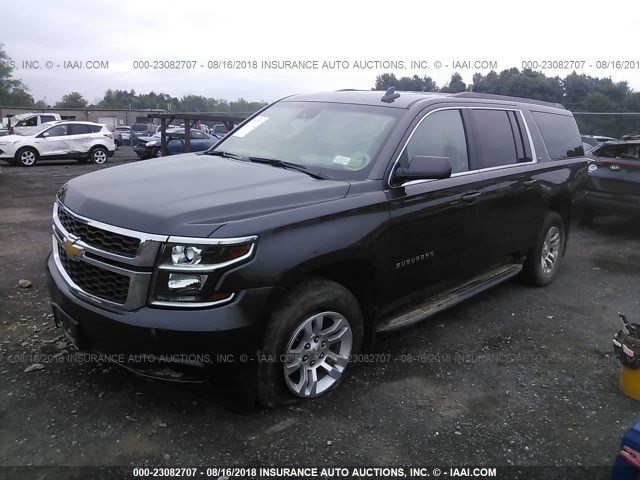 1GNSKJKC5FR572208 - 2015 CHEVROLET SUBURBAN K1500 LT GRAY photo 2