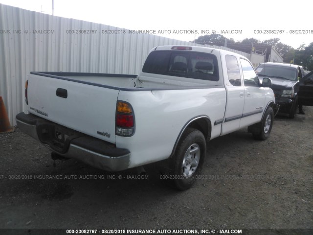 5TBRT34101S157263 - 2001 TOYOTA TUNDRA ACCESS CAB/ACCESS CAB SR5 WHITE photo 4