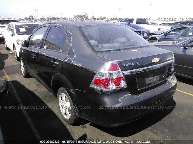 KL1TD56657B042096 - 2007 CHEVROLET AVEO LS BLACK photo 3