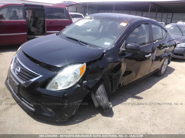 3N1CN7AP0CL860168 - 2012 NISSAN VERSA S/SV/SL BLACK photo 2