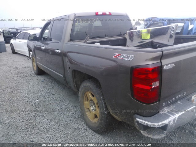 3GCUKSEC1EG290164 - 2014 CHEVROLET SILVERADO K1500 LTZ GRAY photo 3