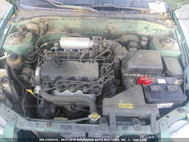 KMHCF35G91U110473 - 2001 HYUNDAI ACCENT L GREEN photo 10