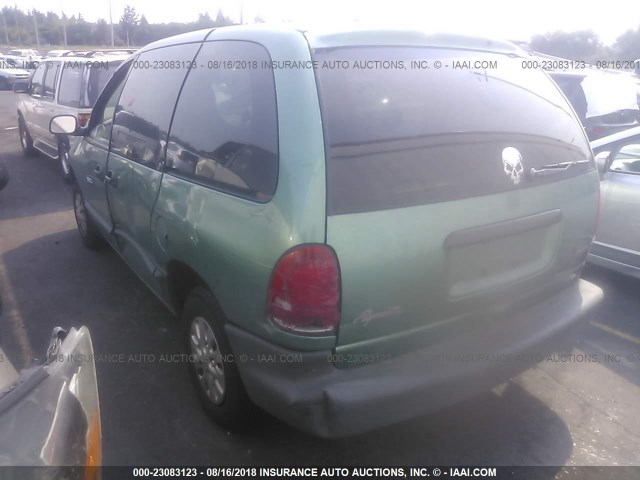 2P4FP2534XR104717 - 1999 PLYMOUTH VOYAGER GREEN photo 3