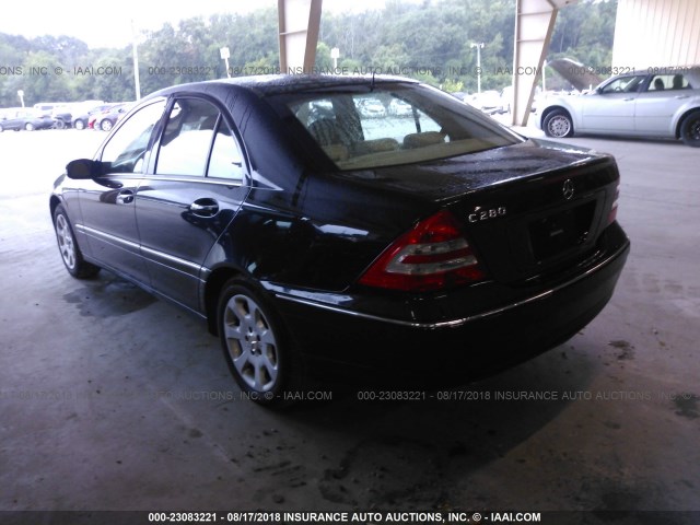 WDBRF54H36A821226 - 2006 MERCEDES-BENZ C GENERATION 2006 280 BLACK photo 3