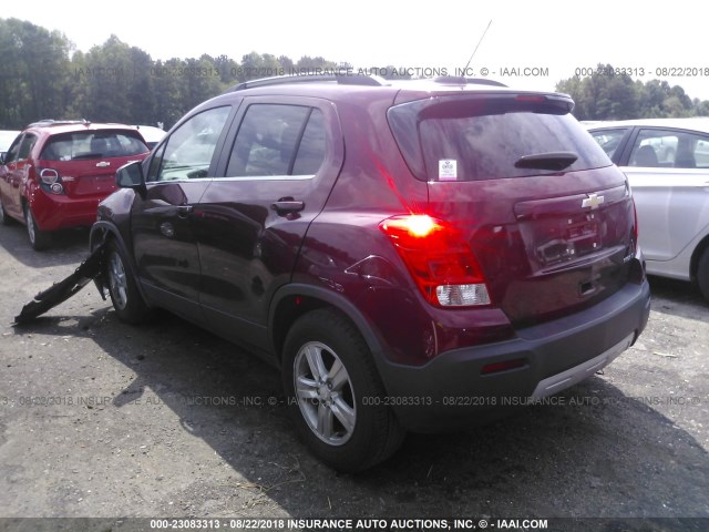 3GNCJLSB1GL144672 - 2016 CHEVROLET TRAX 1LT MAROON photo 3