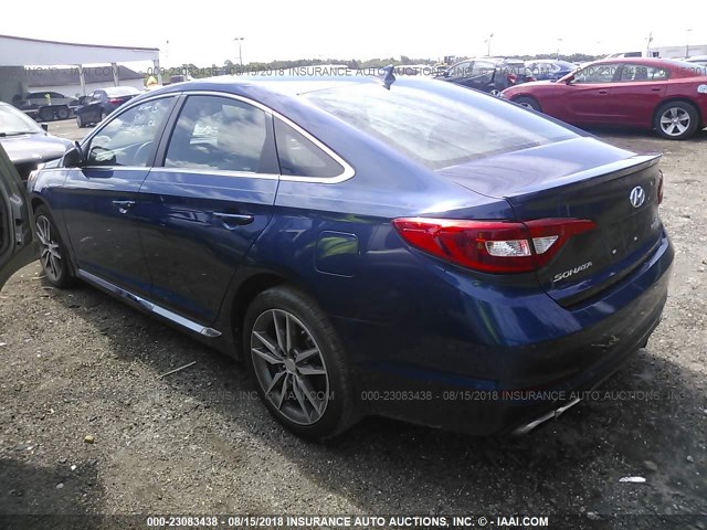 5NPE34AB5HH447426 - 2017 HYUNDAI SONATA SPORT/LIMITED BLUE photo 3