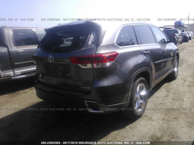 5TDYZRFH2JS254401 - 2018 TOYOTA HIGHLANDER LIMITED/LTD PLATINUM GOLD photo 4