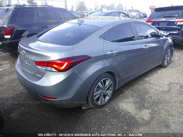 5NPDH4AE8EH505127 - 2014 HYUNDAI ELANTRA SE/SPORT/LIMITED GRAY photo 4